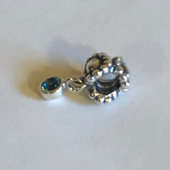 Retired Authentic Pandora Paraiba Dew Drop Topaz Charm Dangle - Picture 3 of 6
